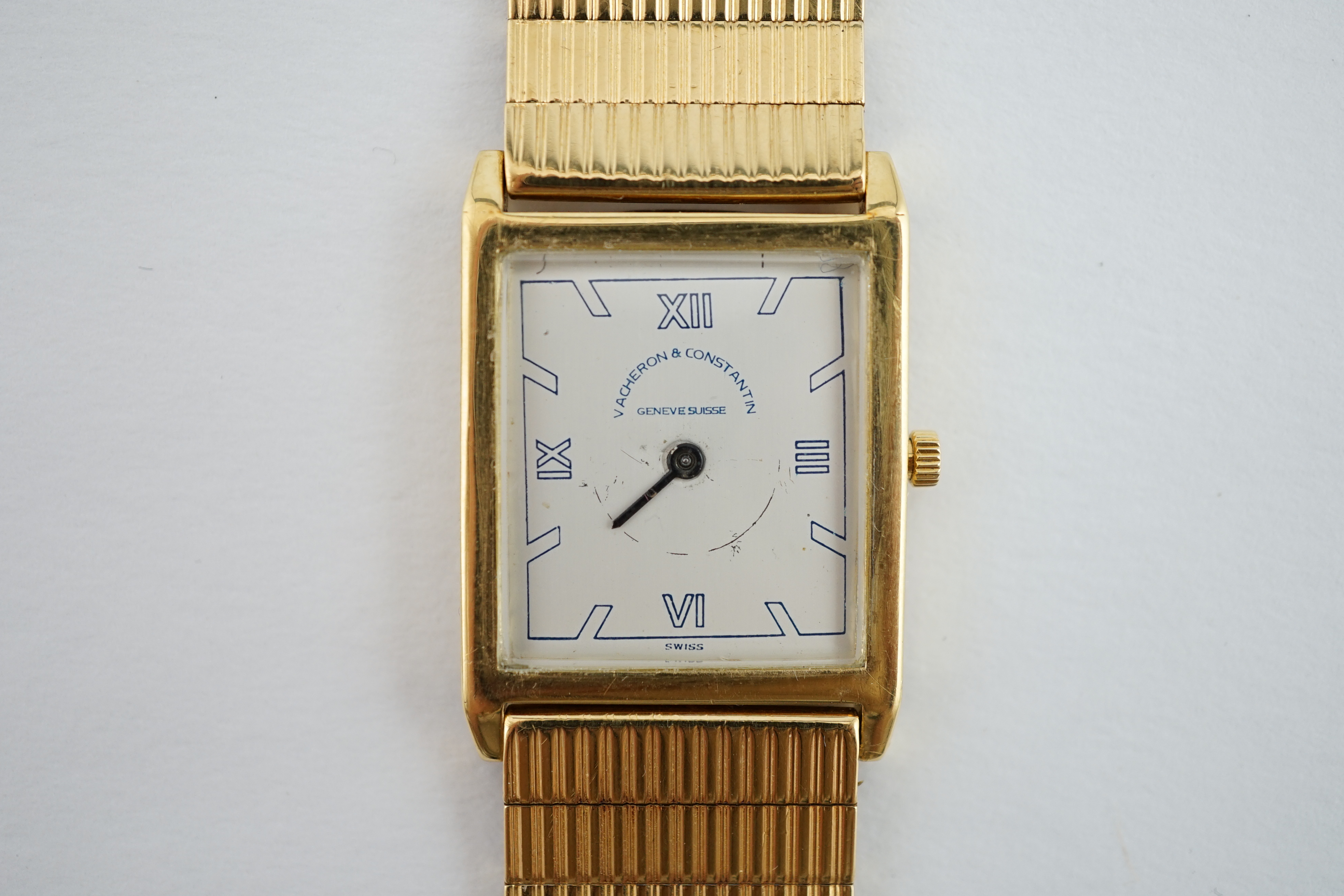 A gentleman's 1960's 18ct gold Vacheron & Constantin manual wind dress wrist watch, on an 18k gold bracelet